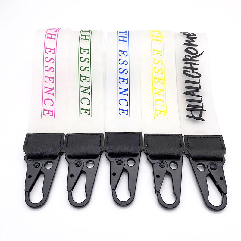 Off Jelly Cute Debossed PVC Rubber Wrist Strap Lanyard Keychain