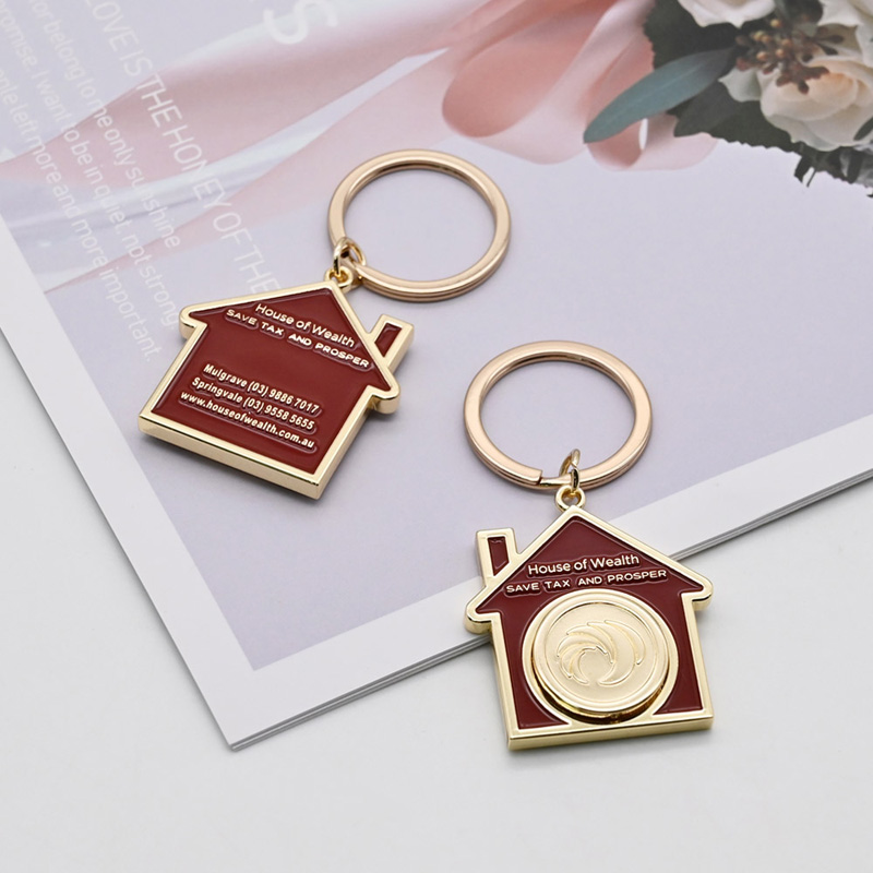 Custom Logo Shape Soft Enamel Metal Keychain Ha...